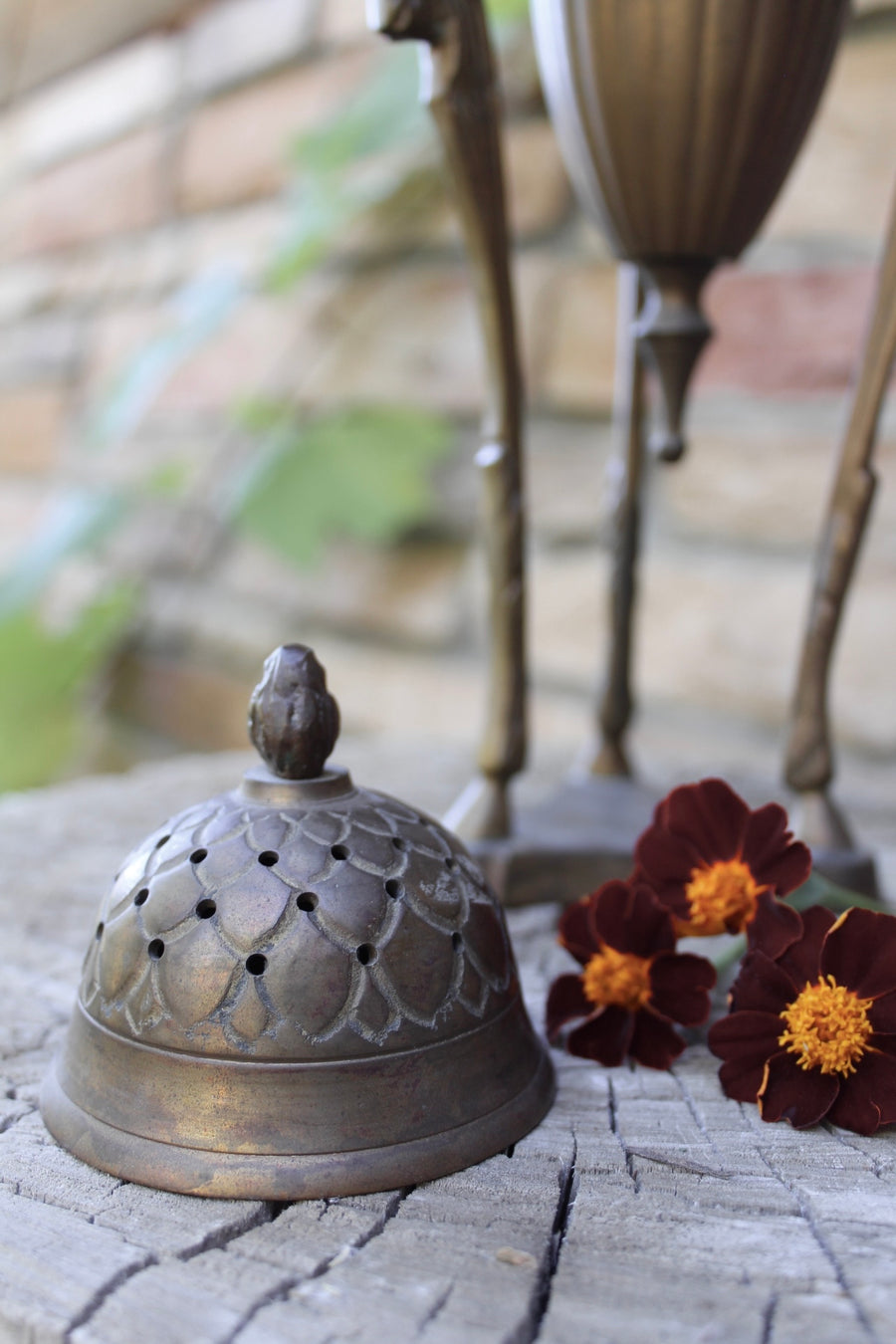 Vintage Bronze Goat Censer