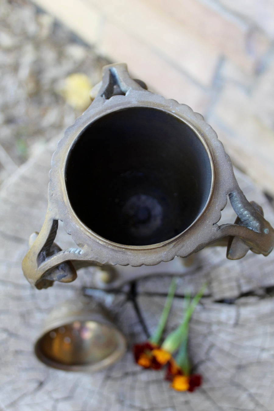 Vintage Bronze Goat Censer