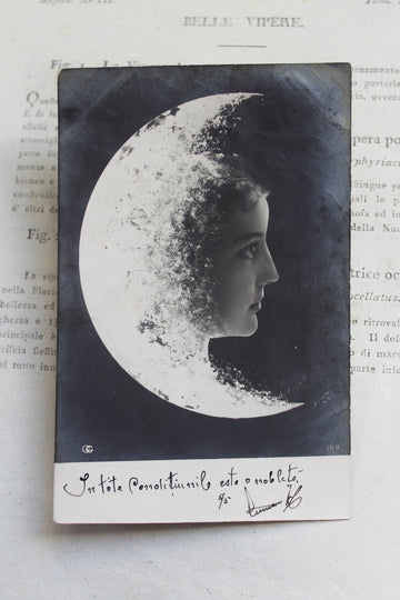 Woman in the Moon Postcard