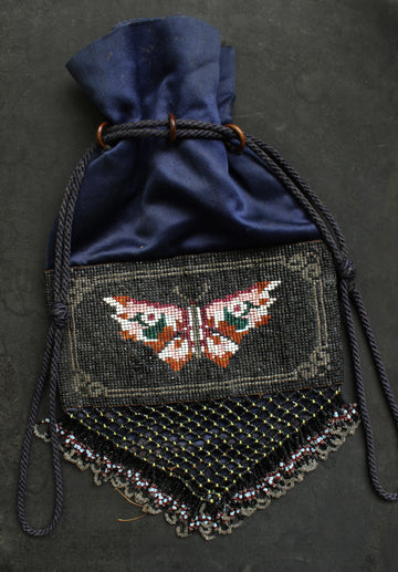 1920s Silk Beaded Butterfly Purse