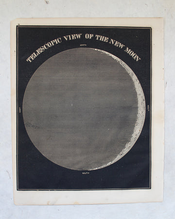 New Moon - 1866 Astronomy Engraving