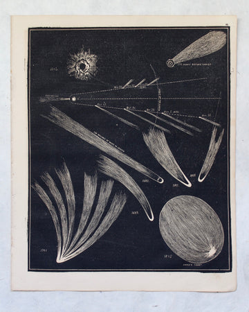 Comets - 1866 Astronomy Engraving